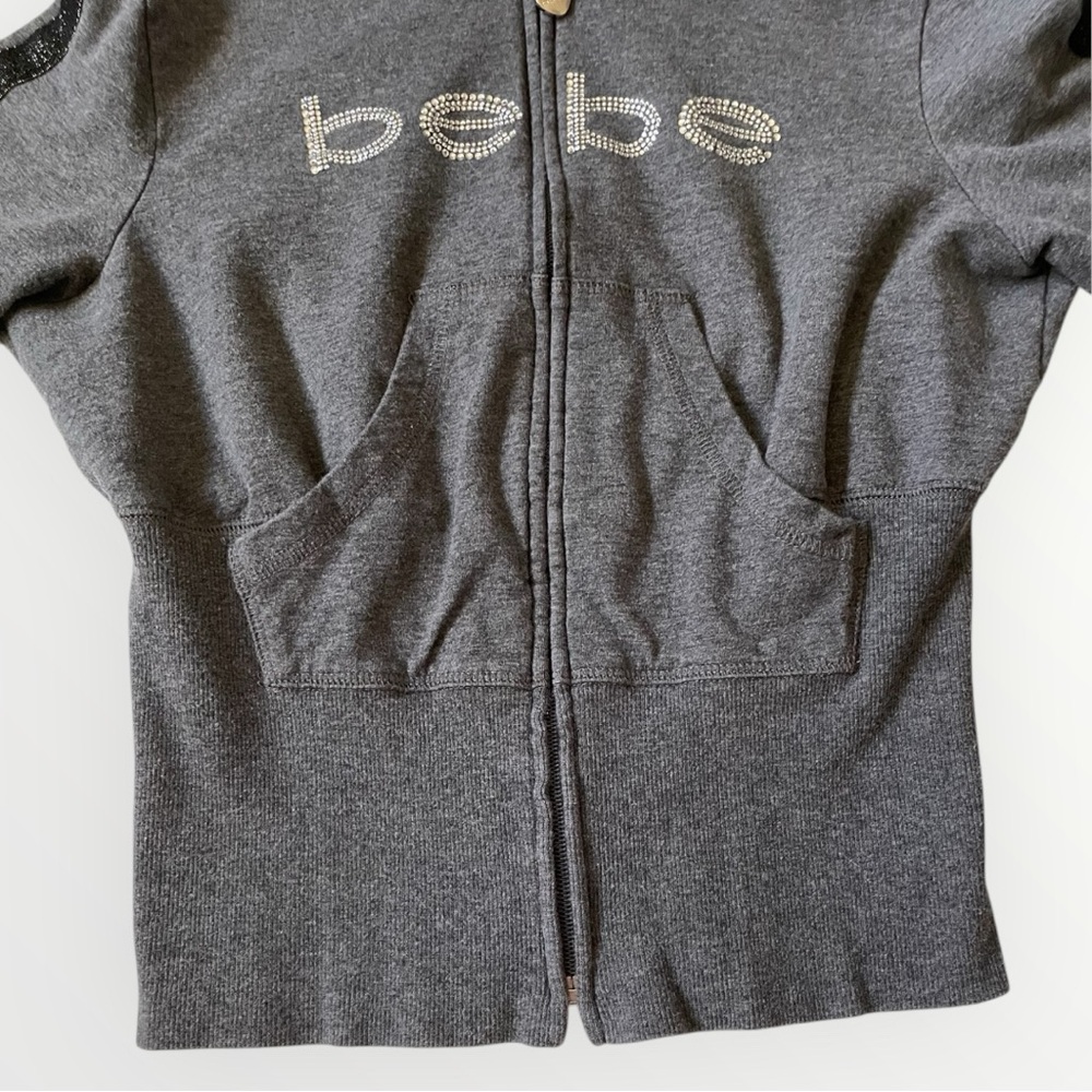Y2K Rhinestone Bebe zip up cropped hoodie - Picture 4 of 5